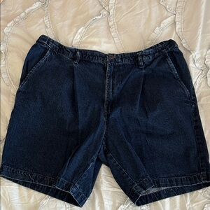 croft & barrow Dark Blue Denim Pleated Shorts